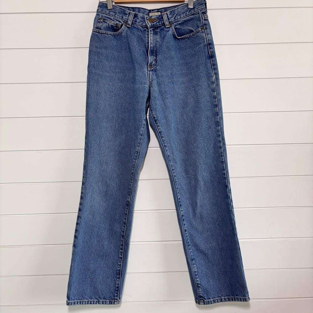 L.L.BEAN straight‎ leg Cotton Blue Jeans Size 8 M/T